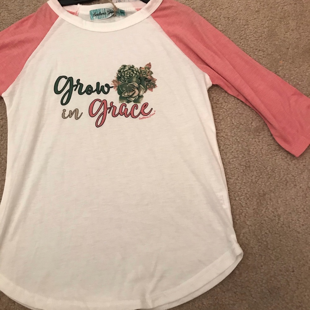 Southern Grace baseball sleeve grace shirt